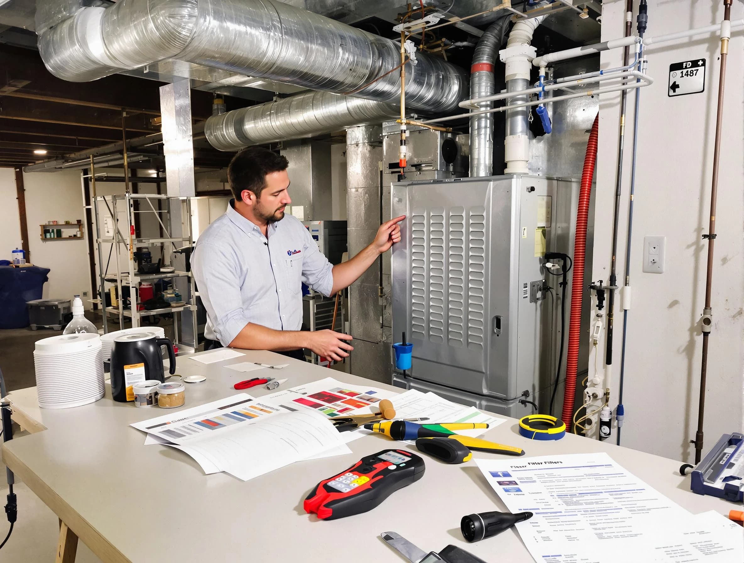 Stoughton Air Duct Cleaning inspector conducting detailed filter system evaluation using professional diagnostic tools in Stoughton