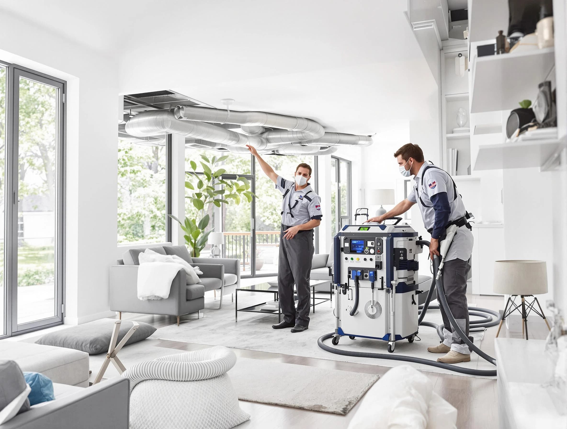 Stoughton Air Duct Cleaning professional conducting pure air duct cleaning with state-of-the-art equipment in Stoughton