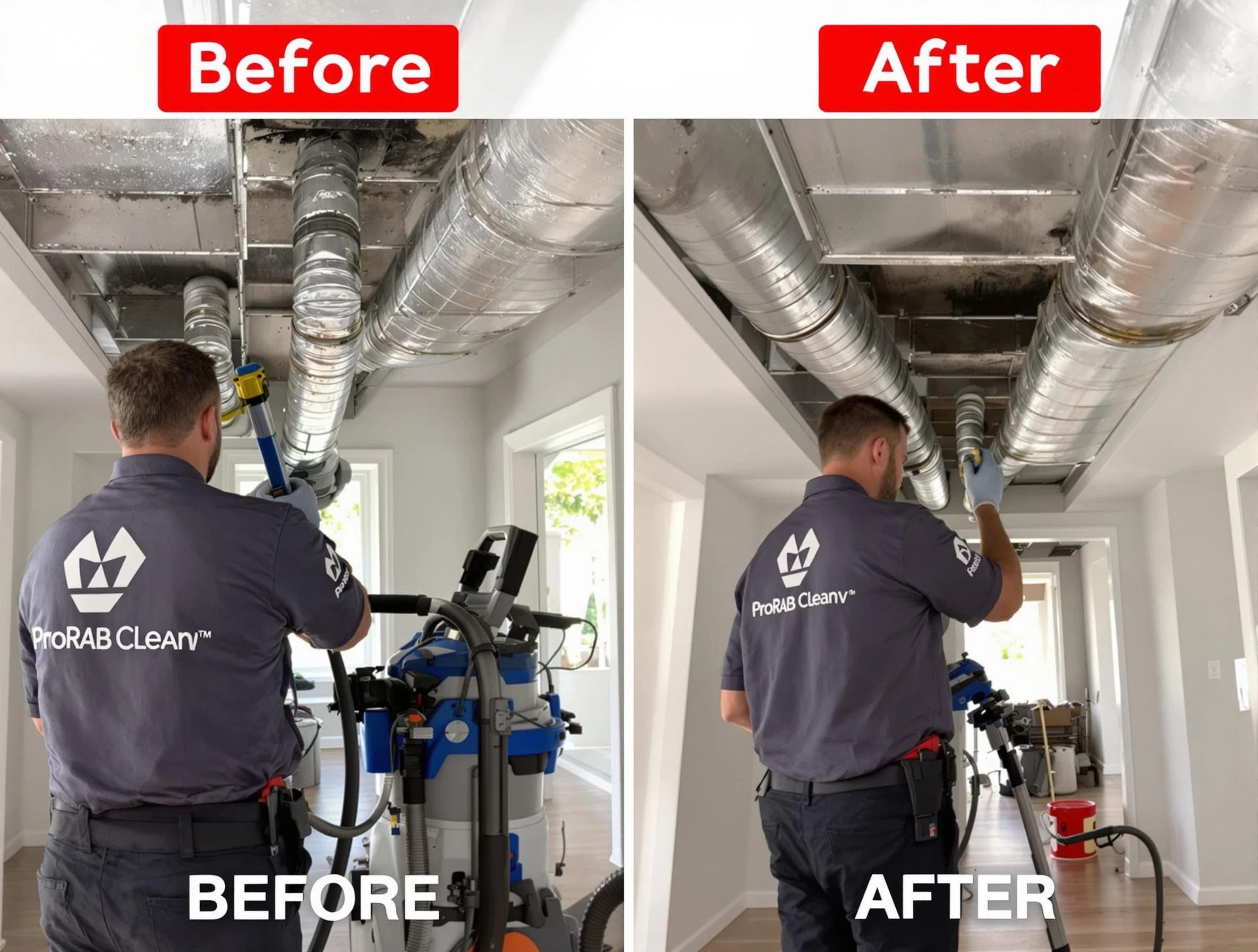 Stoughton Air Duct Cleaning expert performing thorough residential duct cleaning in a Stoughton home