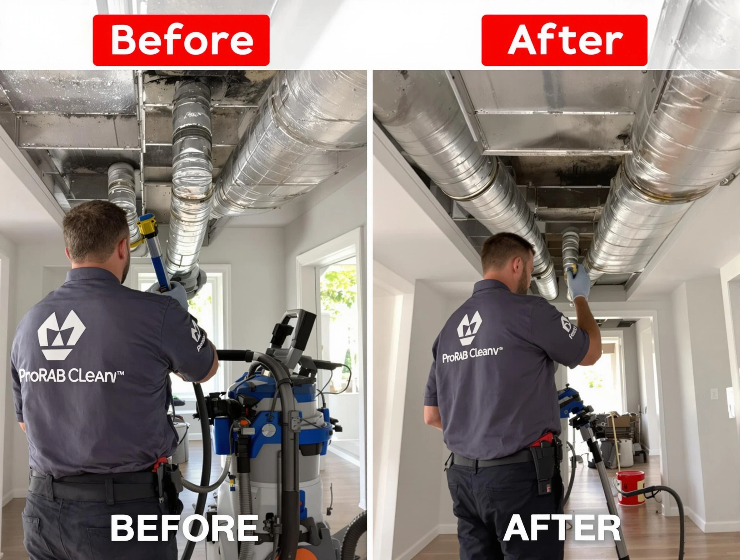 Stoughton Air Duct Cleaning expert performing thorough residential duct cleaning in a Stoughton home